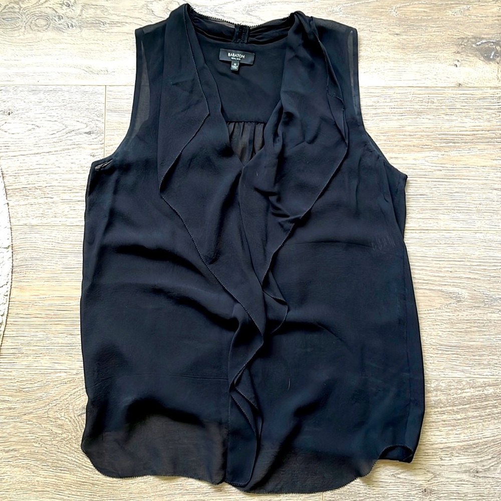 Babaton silk sleeveless blouse